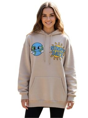 Earth Day Hoodie Oversized Med Sunny Days Better Than Great Graphics Chemistry